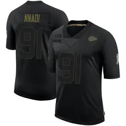 Nike Derrick Nnadi Kansas City Chiefs Men's Limited Black 2020 Salute To Service Jersey